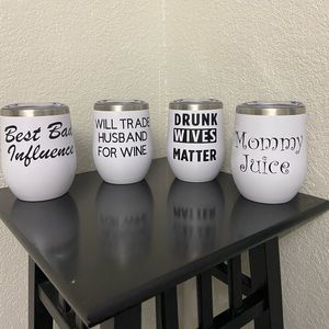 Set of 4 Wine Tumblers! Custom